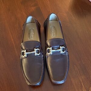 Salvatore Ferragamo Dark Brown Leather Bit Driving Shoe